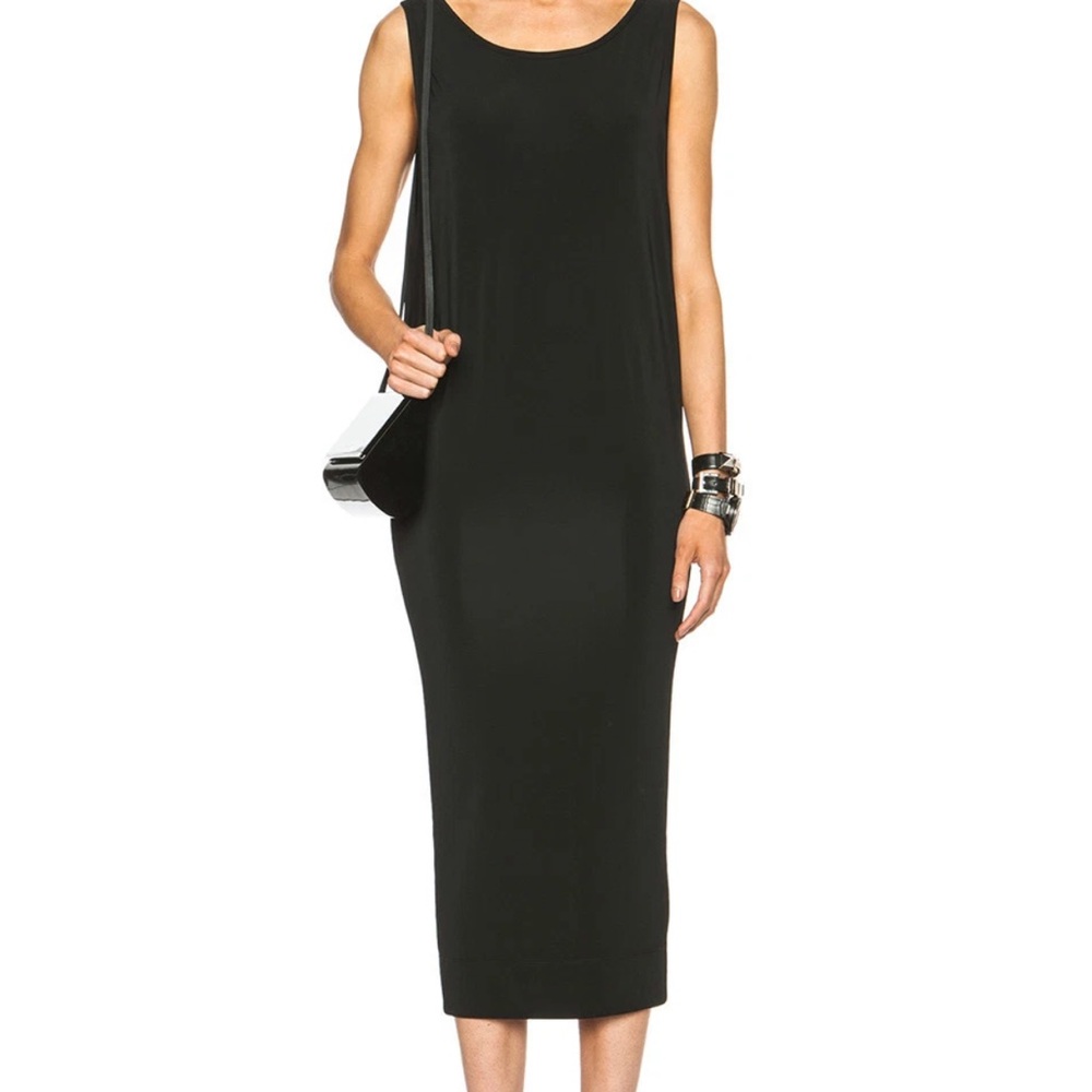 Helmut Lang Black Faint Sleeveless Jersey Knit Dress